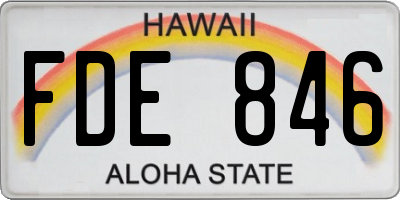 HI license plate FDE846