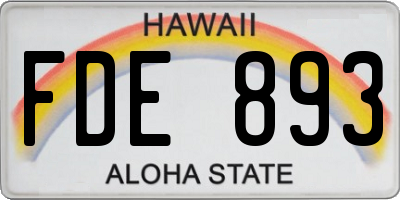 HI license plate FDE893