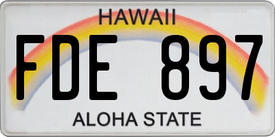 HI license plate FDE897
