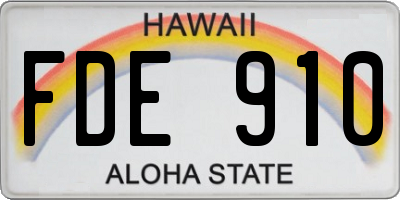 HI license plate FDE910
