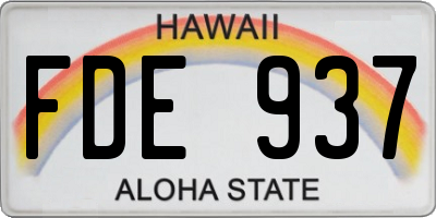 HI license plate FDE937