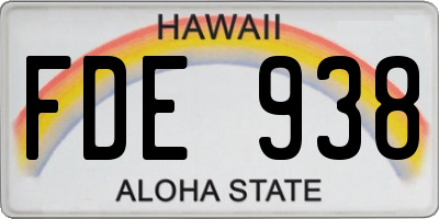 HI license plate FDE938