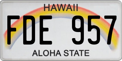 HI license plate FDE957