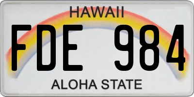 HI license plate FDE984