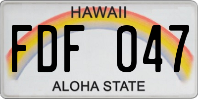 HI license plate FDF047