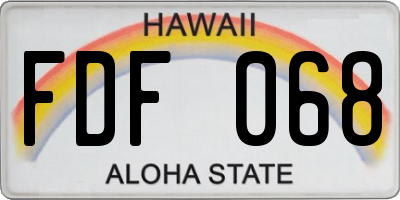 HI license plate FDF068