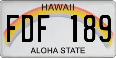 HI license plate FDF189