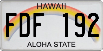 HI license plate FDF192