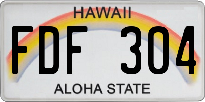 HI license plate FDF304