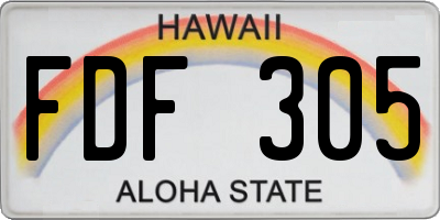 HI license plate FDF305