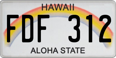 HI license plate FDF312