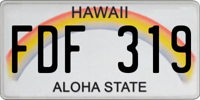 HI license plate FDF319