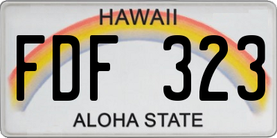 HI license plate FDF323