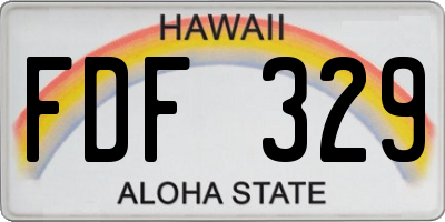 HI license plate FDF329