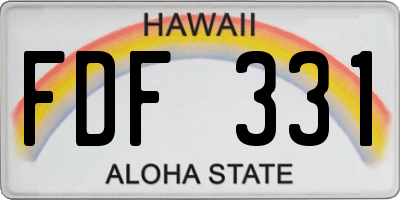 HI license plate FDF331