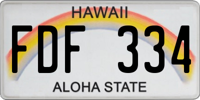 HI license plate FDF334