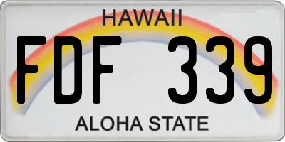 HI license plate FDF339