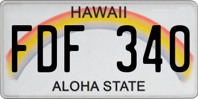 HI license plate FDF340
