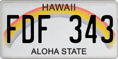 HI license plate FDF343