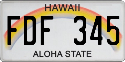 HI license plate FDF345