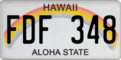 HI license plate FDF348