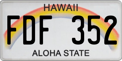HI license plate FDF352