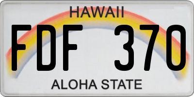 HI license plate FDF370