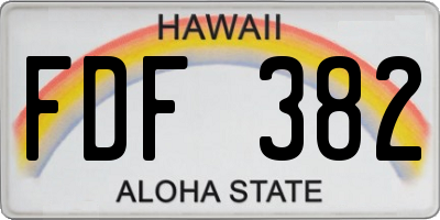 HI license plate FDF382