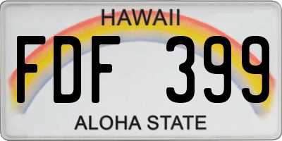 HI license plate FDF399