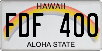 HI license plate FDF400