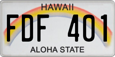 HI license plate FDF401