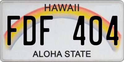 HI license plate FDF404