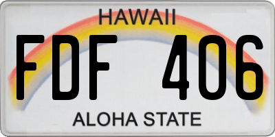 HI license plate FDF406