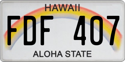HI license plate FDF407