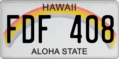 HI license plate FDF408