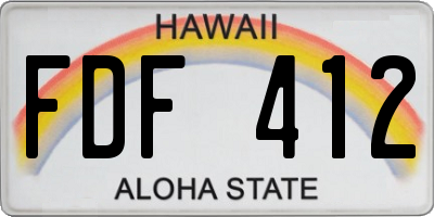 HI license plate FDF412