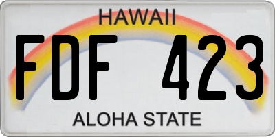 HI license plate FDF423