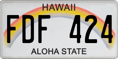 HI license plate FDF424