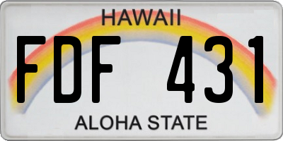HI license plate FDF431