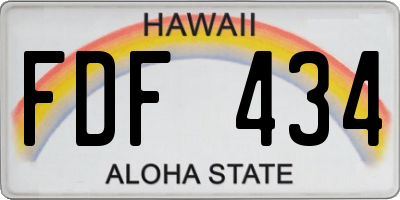HI license plate FDF434