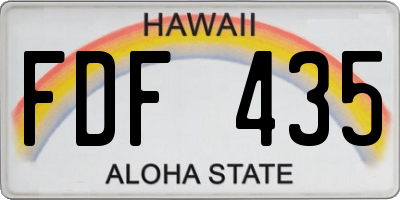 HI license plate FDF435