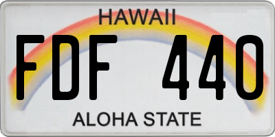 HI license plate FDF440
