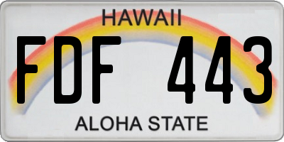 HI license plate FDF443