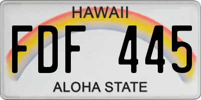HI license plate FDF445