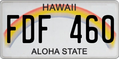 HI license plate FDF460