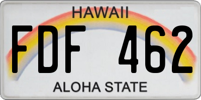 HI license plate FDF462