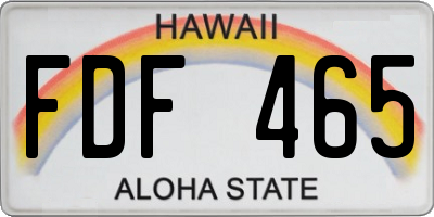 HI license plate FDF465