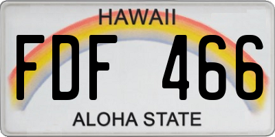 HI license plate FDF466