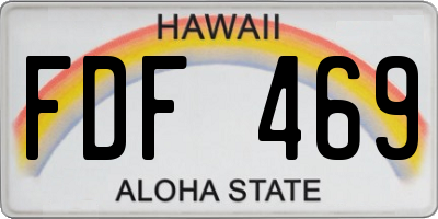 HI license plate FDF469