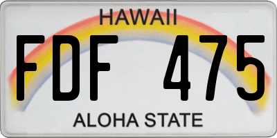 HI license plate FDF475
